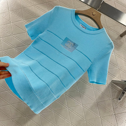 CHANEL FITTED SHORT-SLEEVE KNIT TOP 276494