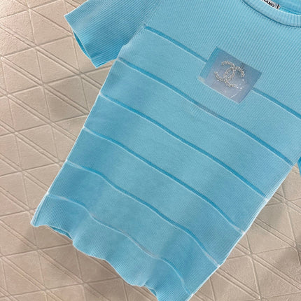 CHANEL FITTED SHORT-SLEEVE KNIT TOP 276494
