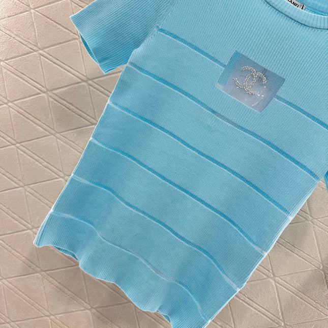 CHANEL FITTED SHORT-SLEEVE KNIT TOP 276494