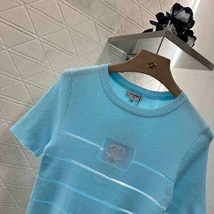 CHANEL FITTED SHORT-SLEEVE KNIT TOP 276494