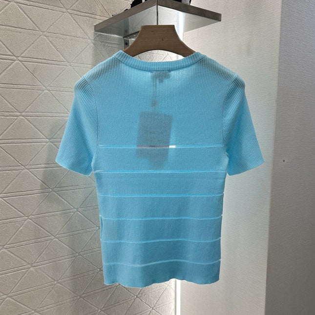 CHANEL FITTED SHORT-SLEEVE KNIT TOP 276494