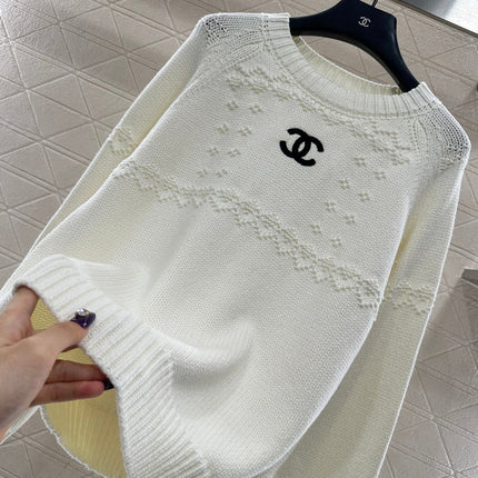 CHANEL 25S EMBROIDERED CROCHET SWEATER 349