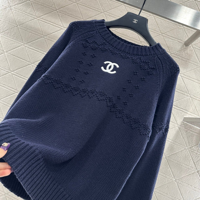 CHANEL 25S EMBROIDERED CROCHET SWEATER 348
