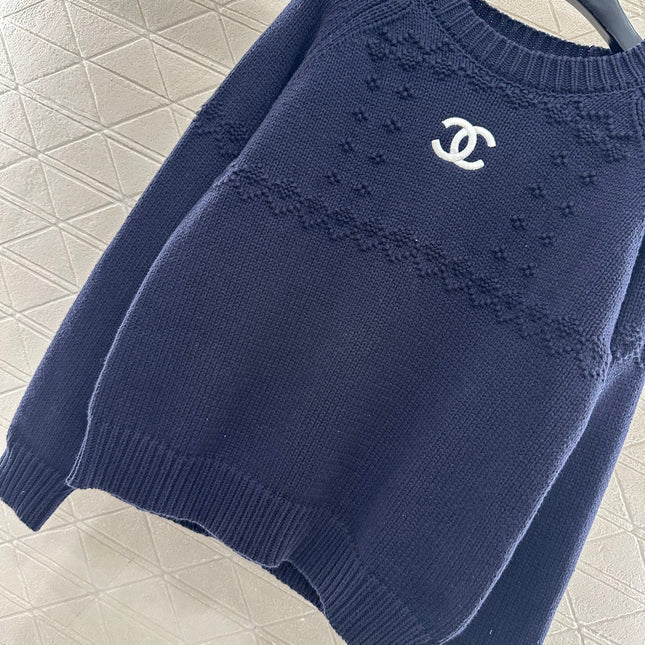 CHANEL 25S EMBROIDERED CROCHET SWEATER 348