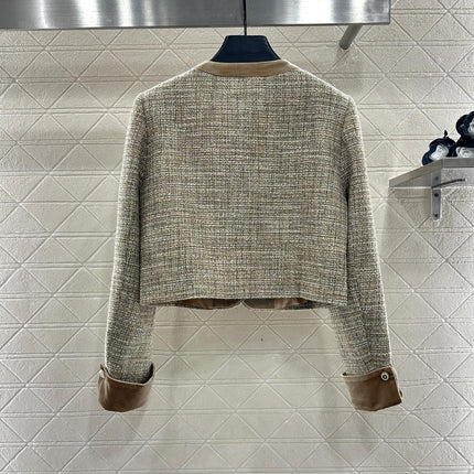 CHANEL 25S VELVET-TRIM JACKET AND SKIRT SET 398