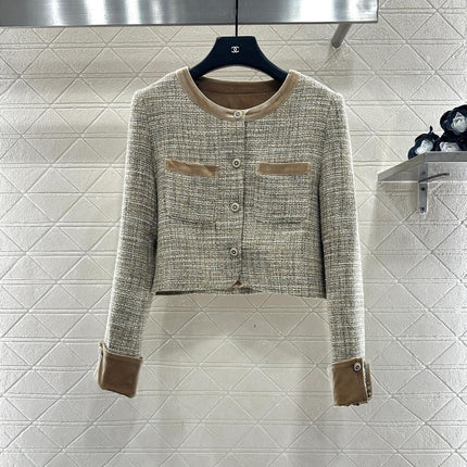 CHANEL 25S VELVET-TRIM JACKET AND SKIRT SET 398