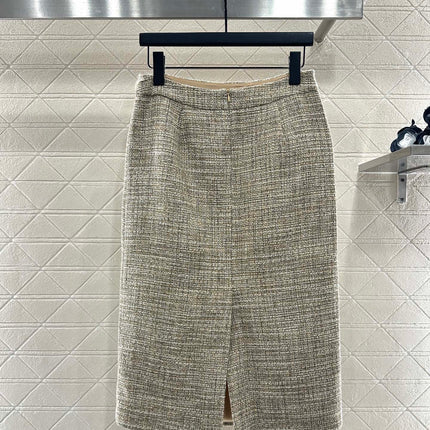 CHANEL 25S VELVET-TRIM JACKET AND SKIRT SET 398