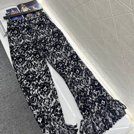 CHANEL 25S LACE FLARED PANTS 402