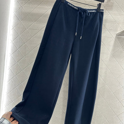 CHANEL 25S WIDE-LEG FLEECE-LINED PANTS 403