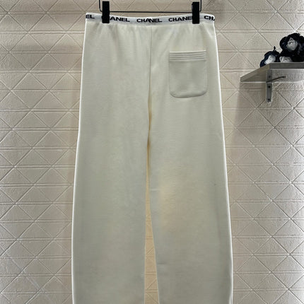 CHANEL 25S WIDE-LEG FLEECE-LINED PANTS 404