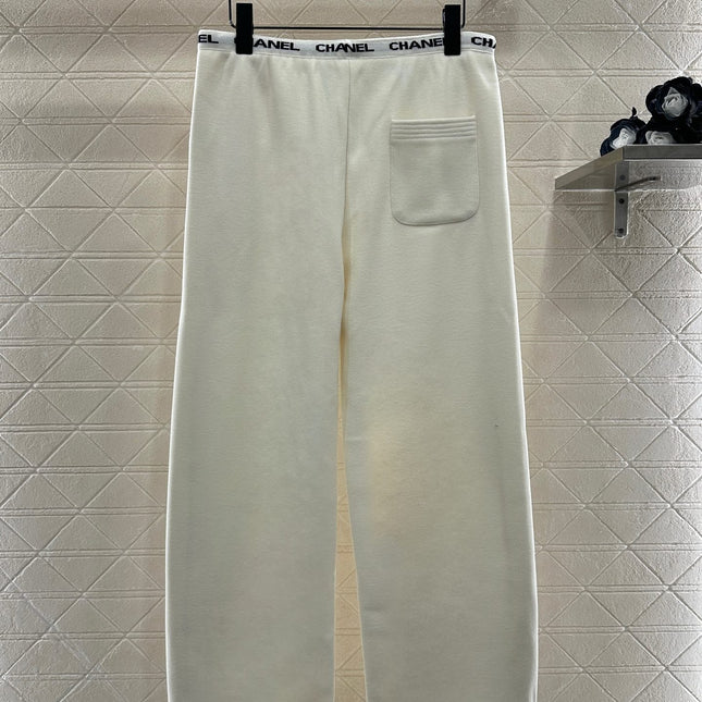 CHANEL 25S WIDE-LEG FLEECE-LINED PANTS 404