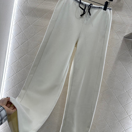 CHANEL 25S WIDE-LEG FLEECE-LINED PANTS 404