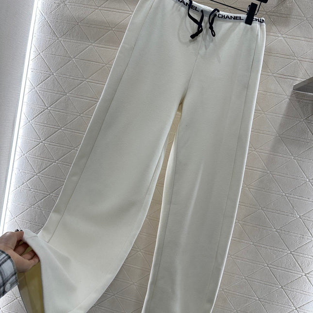 CHANEL 25S WIDE-LEG FLEECE-LINED PANTS 404