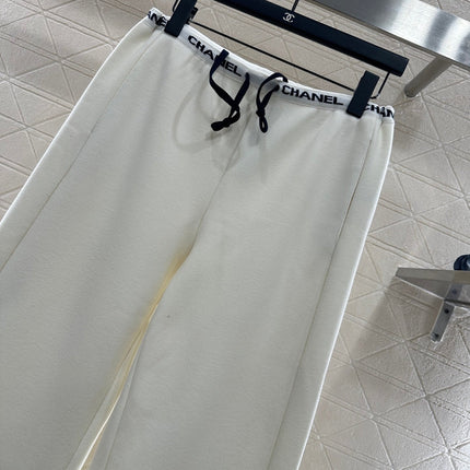 CHANEL 25S WIDE-LEG FLEECE-LINED PANTS 404