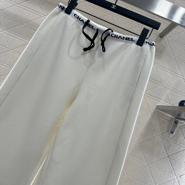 CHANEL 25S WIDE-LEG FLEECE-LINED PANTS 404