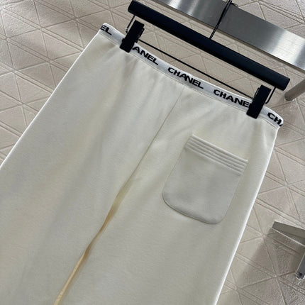 CHANEL 25S WIDE-LEG FLEECE-LINED PANTS 404