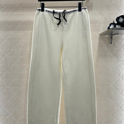 CHANEL 25S WIDE-LEG FLEECE-LINED PANTS 404