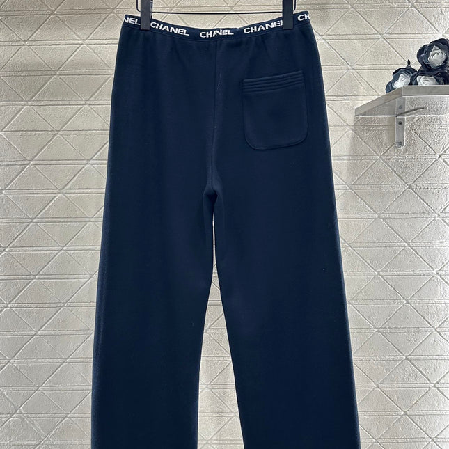 CHANEL 25S WIDE-LEG FLEECE-LINED PANTS 403
