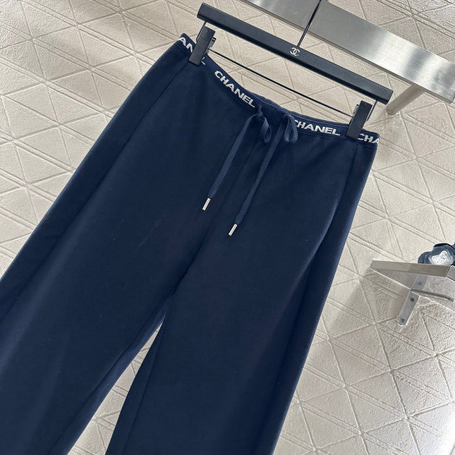 CHANEL 25S WIDE-LEG FLEECE-LINED PANTS 403