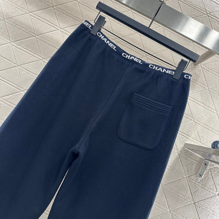 CHANEL 25S WIDE-LEG FLEECE-LINED PANTS 403