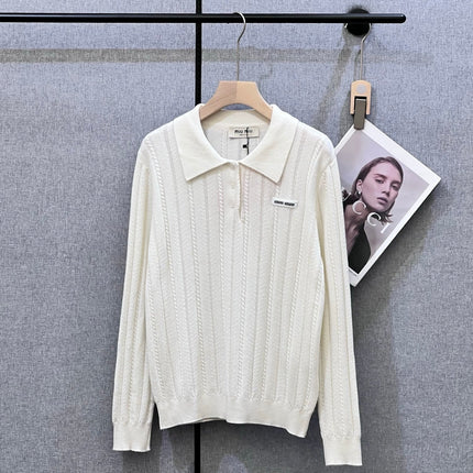 MIUMIU LONG-SLEEVE KNIT POLO 320