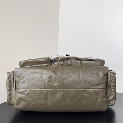 SUPERBUSY LARGE SLING BAG 42 IN KHAKI GREEN LAMBSKIN
