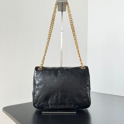 MONACO MINI BAG 25 IN BLACK ARENA CALFSKIN GOLD HARDWARE