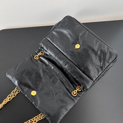 MONACO MINI BAG 25 IN BLACK ARENA CALFSKIN GOLD HARDWARE