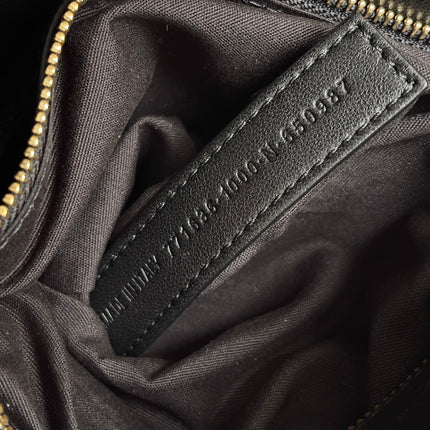 GOLD LOCKER SHOULDER BAG 62 IN BLACK CALFSKIN