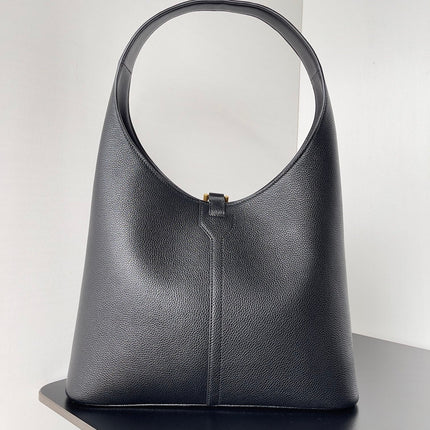 GOLD LOCKER SHOULDER BAG 62 IN BLACK CALFSKIN