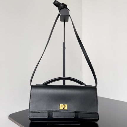 BEL AIR CLUTCH 27 IN BLACK NAPPA LAMBSKIN GOLD HARDWARE