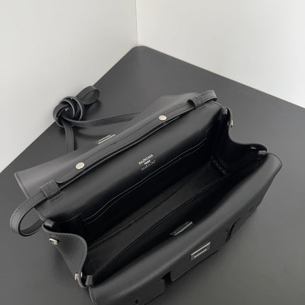 BEL AIR CLUTCH 27 IN BLACK NAPPA LAMBSKIN SILVER HARDWARE