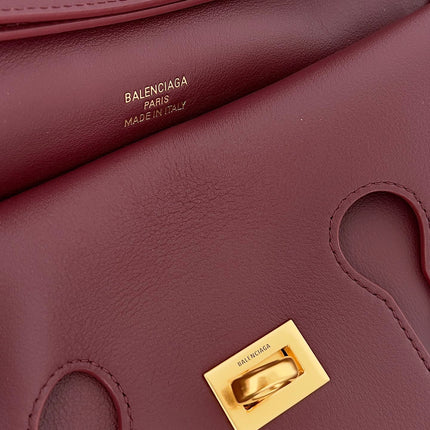 BEL AIR CLUTCH 27 IN BURGUNDY RED NAPPA LAMBSKIN GOLD HARDWARE