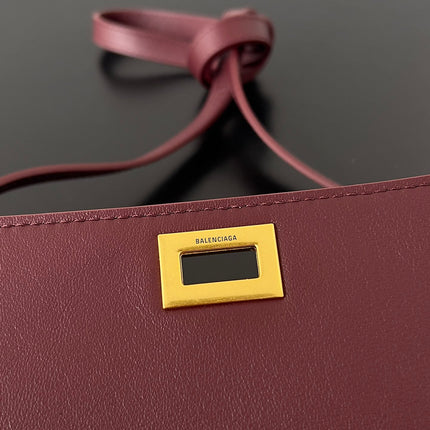 BEL AIR CLUTCH 27 IN BURGUNDY RED NAPPA LAMBSKIN GOLD HARDWARE