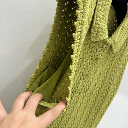 GUCCI SLEEVELESS KNIT POLO DRESS IN BUTTER YELLOW 267480