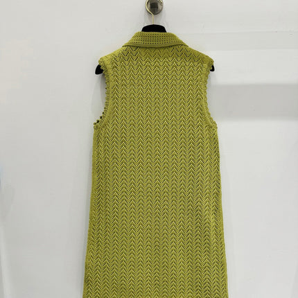 GUCCI SLEEVELESS KNIT POLO DRESS IN BUTTER YELLOW 267480