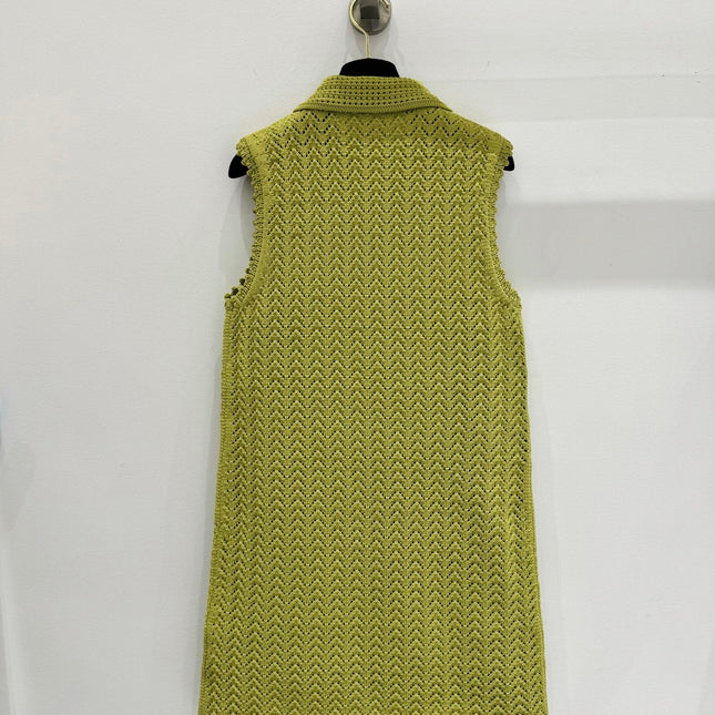 GUCCI SLEEVELESS KNIT POLO DRESS IN BUTTER YELLOW 267480