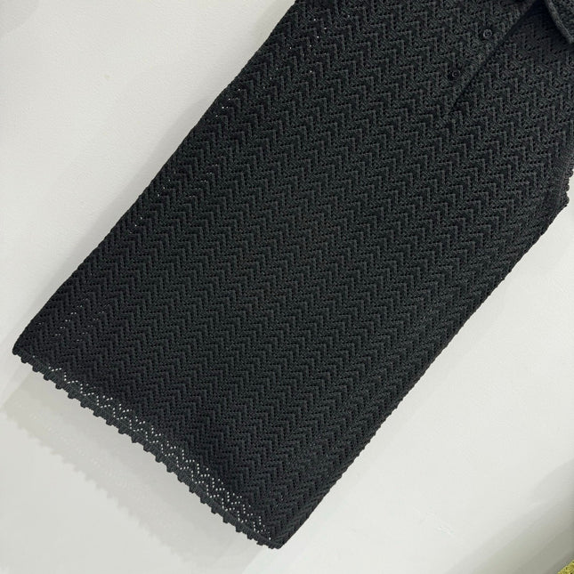 GUCCI SLEEVELESS KNIT POLO DRESS IN BLACK 267479