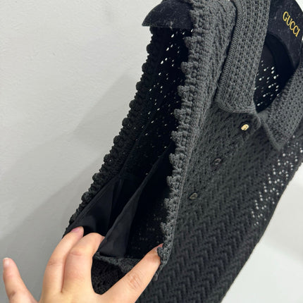 GUCCI SLEEVELESS KNIT POLO DRESS IN BLACK 267479