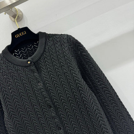 GUCCI CLASSIC KNIT CARDIGAN IN BLACK 267476