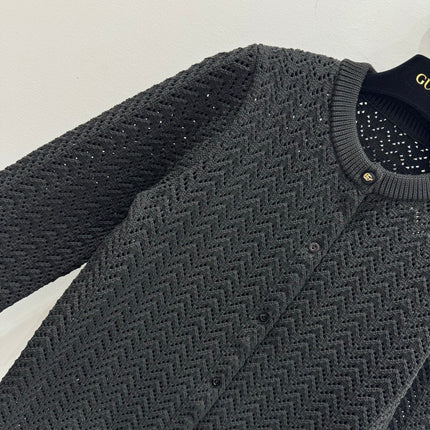 GUCCI CLASSIC KNIT CARDIGAN IN BLACK 267476