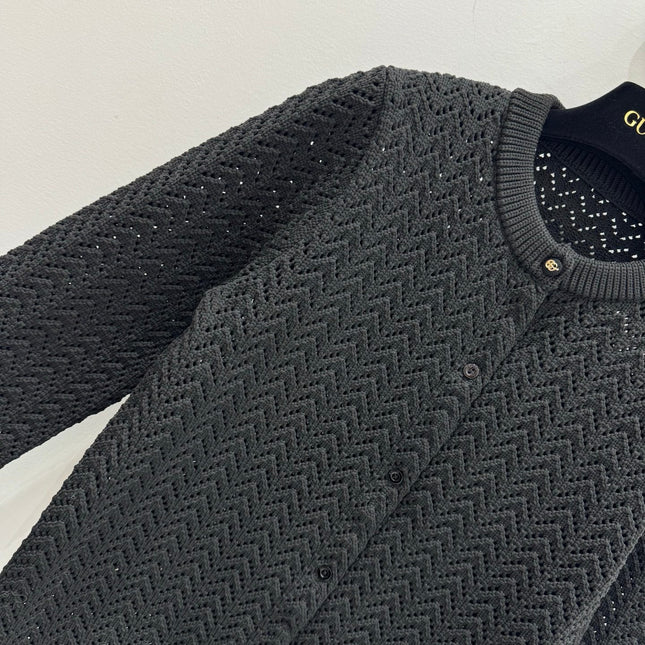 GUCCI CLASSIC KNIT CARDIGAN IN BLACK 267476