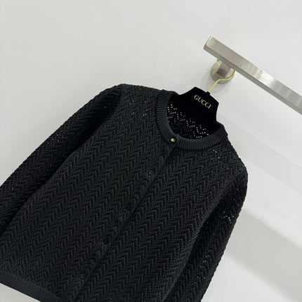 GUCCI CLASSIC KNIT CARDIGAN IN BLACK 267476