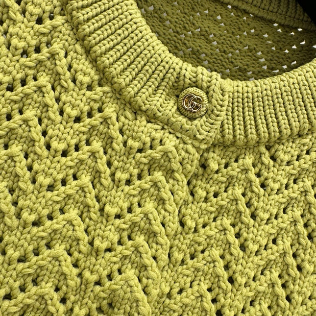 GUCCI CLASSIC KNIT CARDIGAN IN BUTTER YELLOW 267475