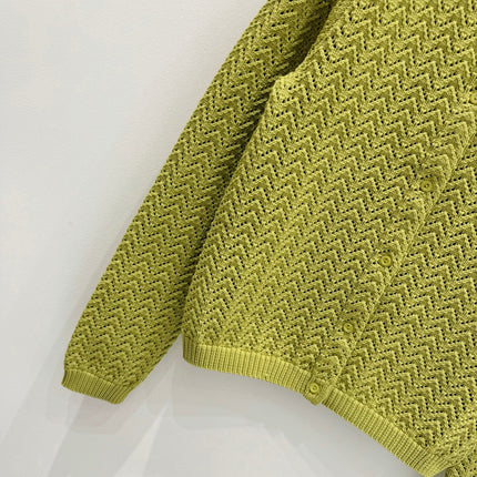 GUCCI CLASSIC KNIT CARDIGAN IN BUTTER YELLOW 267475