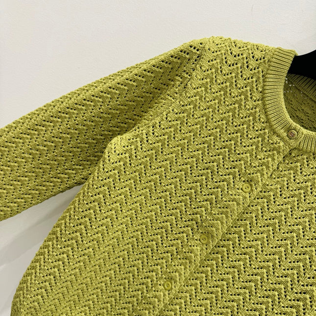 GUCCI CLASSIC KNIT CARDIGAN IN BUTTER YELLOW 267475