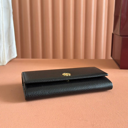 GG MARMONT CONTINENTAL WALLET 19 BLACK IN CALFSKIN