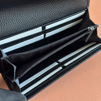 GG MARMONT CONTINENTAL WALLET 19 BLACK IN CALFSKIN