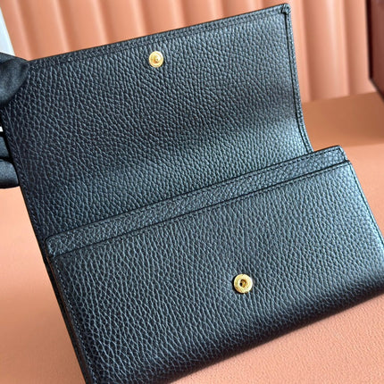 GG MARMONT CONTINENTAL WALLET 19 BLACK IN CALFSKIN