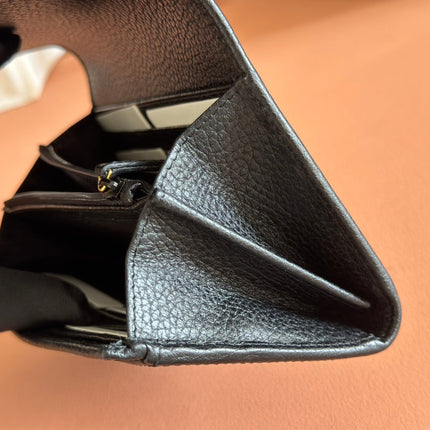 GG MARMONT CONTINENTAL WALLET 19 BLACK IN CALFSKIN